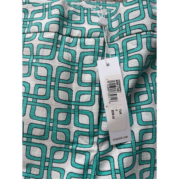 NWT TRINA TURK Moss 2 Pant In Turquoise In Blue, $300 Sz 4 G9 - Picture 5 of 9